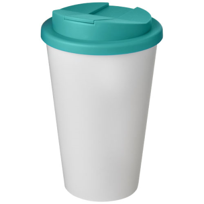 AMERICANO® 350 ML TUMBLER with Spill-Proof Lid in White & Aqua