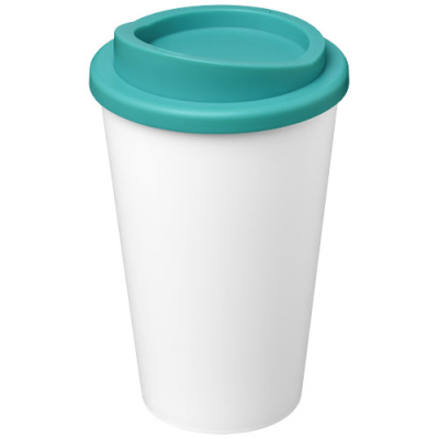 AMERICANO® ECO 350 ML RECYCLED TUMBLER in White & Aqua Blue