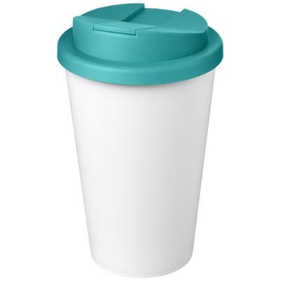 AMERICANO® ECO 350 ML RECYCLED TUMBLER with Spill-Proof Lid in Aqua Blue & White