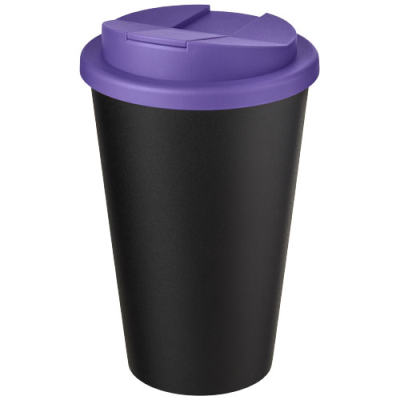 AMERICANO® ECO 350 ML RECYCLED TUMBLER with Spill-Proof Lid in Purple & Solid Black