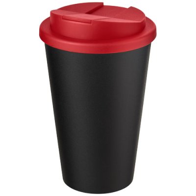 AMERICANO® ECO 350 ML RECYCLED TUMBLER with Spill-Proof Lid in Red & Solid Black