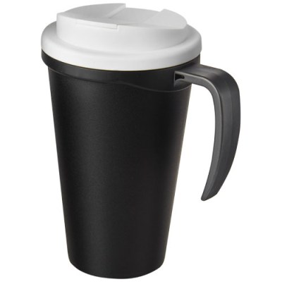 AMERICANO® GRANDE 350 ML MUG with Spill-Proof Lid in Solid Black & White