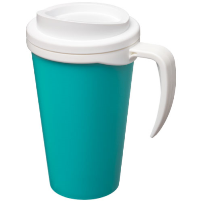 AMERICANO® GRANDE 350 ML THERMAL INSULATED MUG in Aqua Blue & White