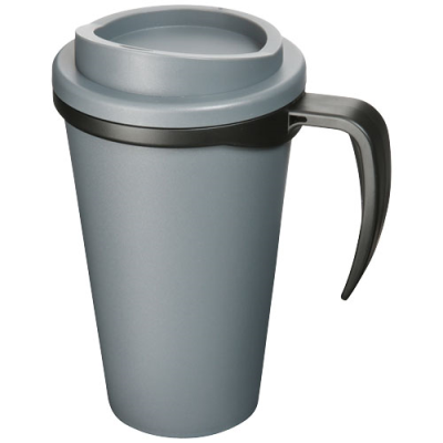 AMERICANO® GRANDE 350 ML THERMAL INSULATED MUG in Grey & Solid Black