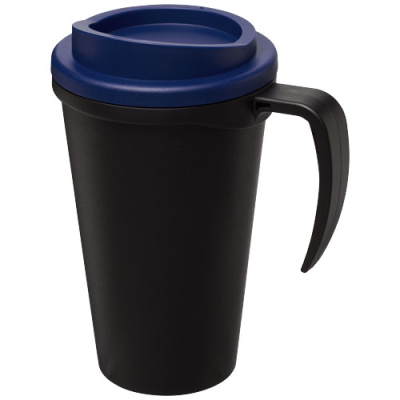 AMERICANO® GRANDE 350 ML THERMAL INSULATED MUG in Solid Black & Blue