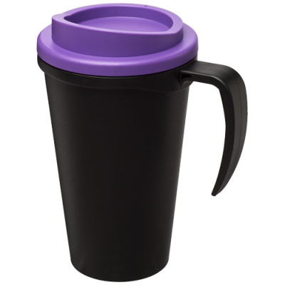 AMERICANO® GRANDE 350 ML THERMAL INSULATED MUG in Solid Black & Purple