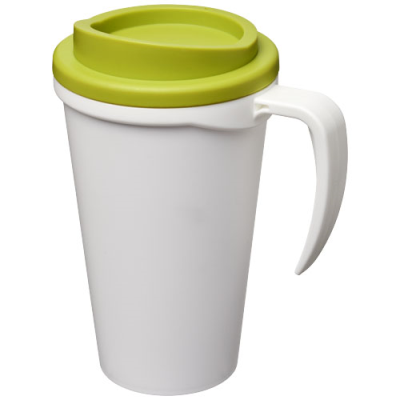 AMERICANO® GRANDE 350 ML THERMAL INSULATED MUG in White & Lime