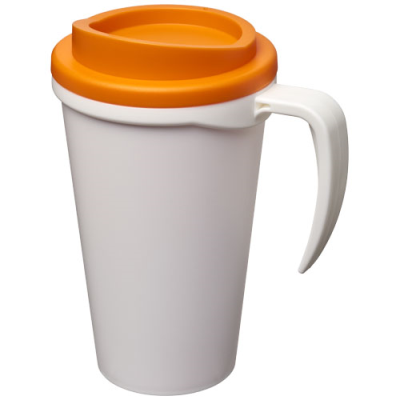 AMERICANO® GRANDE 350 ML THERMAL INSULATED MUG in White & Orange