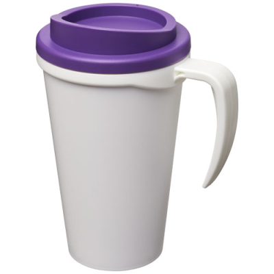 AMERICANO® GRANDE 350 ML THERMAL INSULATED MUG in White & Purple