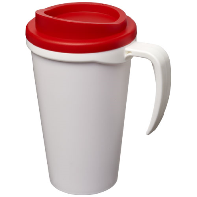 AMERICANO® GRANDE 350 ML THERMAL INSULATED MUG in White & Red