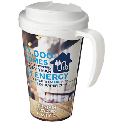 BRITE-AMERICANO® GRANDE 350 ML MUG with Spill-Proof Lid in White