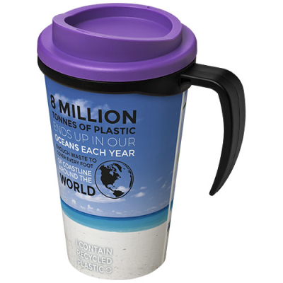 BRITE-AMERICANO® GRANDE 350 ML THERMAL INSULATED MUG in Solid Black & Purple