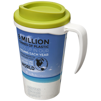 BRITE-AMERICANO® GRANDE 350 ML THERMAL INSULATED MUG in White & Lime