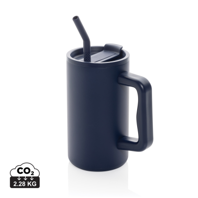 CUBE RCS CERTIFIED RECYCLED STEEL MUG 800ML in Navy