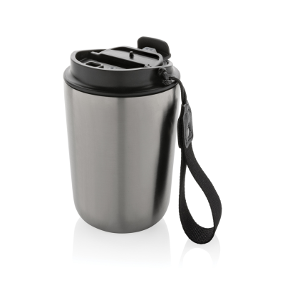 CUPPA RCS RE-STEEL VACUUM TUMBLER with Lanyard in Silver, Black