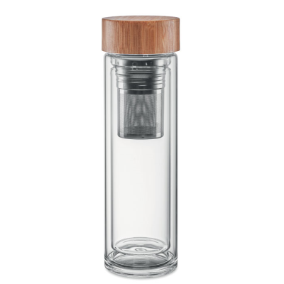 DOUBLE WALL GLASS BOTTLE 400ML in White