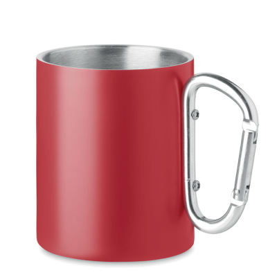 DOUBLE WALL METAL MUG 300 ML in Red