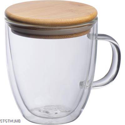 DOUBLE-WALLED GLASS with Handle & 350 Ml Filling Capacity in Clear Transparent