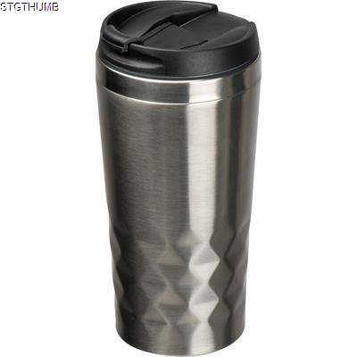 DOUBLE WALLED THERMO MUG, 400ML in Silvergrey