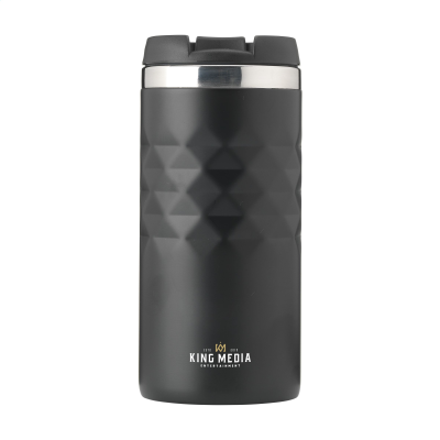 GEOMETRIC MUG RCS RECYCLED STEEL 280 ML THERMO CUP in Black