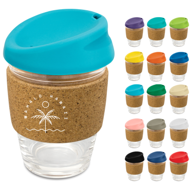 KIATO BOROSILICATE GLASS COFFEE CUP with Cork Band - 350Ml