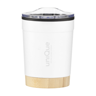 KOBE BAMBOO RCS RECYCLED STEEL 350 ML COFFEE CUP in White