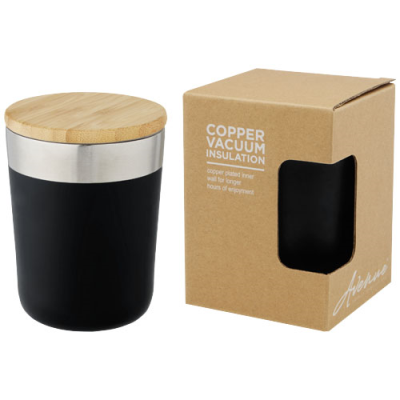 LAGAN 300 ML COPPER VACUUM THERMAL INSULATED STAINLESS STEEL METAL TUMBLER with Bamboo Lid