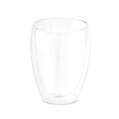 MACHIATO SET OF 2 ISOTHERMAL GLASS CUP in Clear Transparent