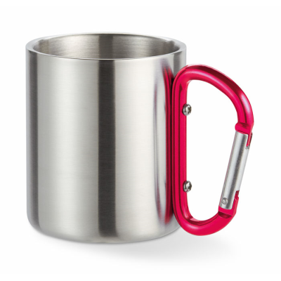 METAL MUG & CARABINER HANDLE in Red