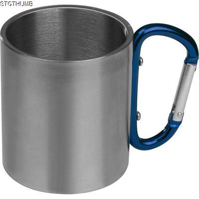 METAL MUG with Snap Hook in Blue