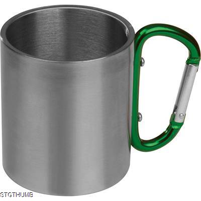 METAL MUG with Snap Hook in Green