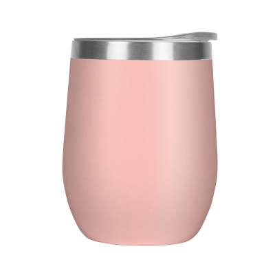 MOOD DOUBLE WALLED COFFEE CUP TUMBLER - 330ML PASTEL PINK CLEAR TRANSPARENT LID