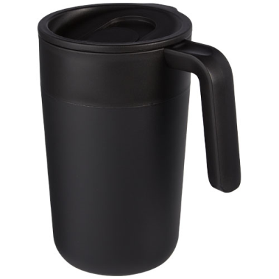 NORDIA 400 ML DOUBLE-WALL RECYCLED MUG in Solid Black