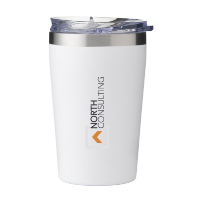 RE-STEEL RCS RECYCLED COFFEE MUG 380 ML THERMO CUP in White