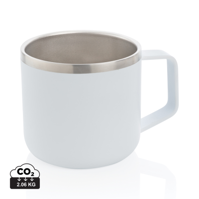 STAINLESS STEEL METAL CAMP MUG in White