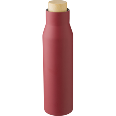 STAINLESS STEEL METAL DOUBLE WALLED BOTTLE (500ML) in Burgundy