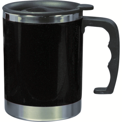 STAINLESS STEEL METAL MUG in Black