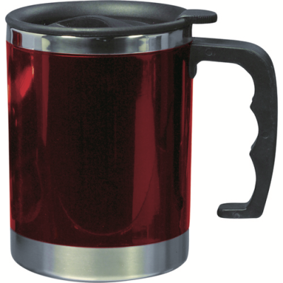 STAINLESS STEEL METAL MUG in Red