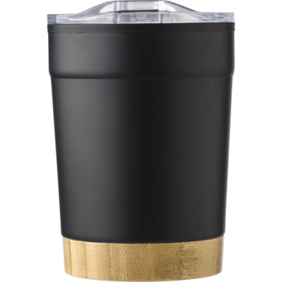 STAINLESS STEEL METAL TRAVEL MUG (300 ML) in Black