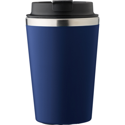 STAINLESS STEEL METAL TRAVEL MUG (350ML) in Blue