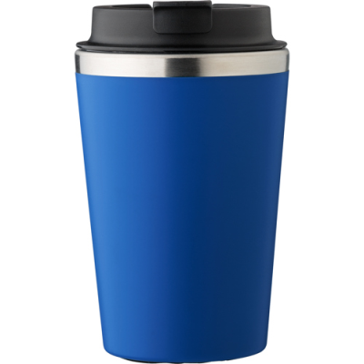 STAINLESS STEEL METAL TRAVEL MUG (350ML) in Cobalt Blue