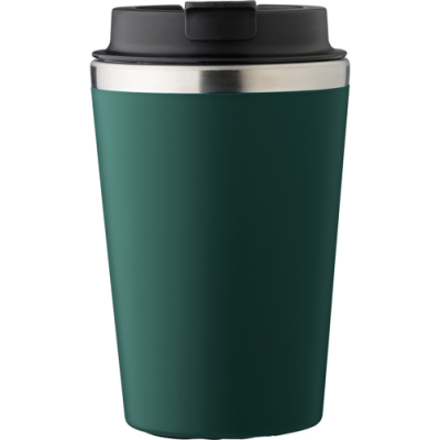 STAINLESS STEEL METAL TRAVEL MUG (350ML) in Green