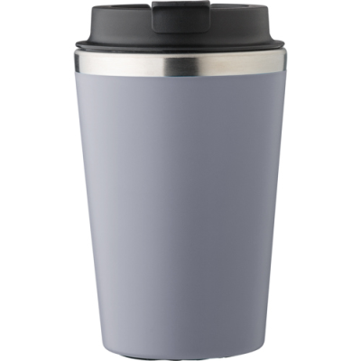 STAINLESS STEEL METAL TRAVEL MUG (350ML) in Grey