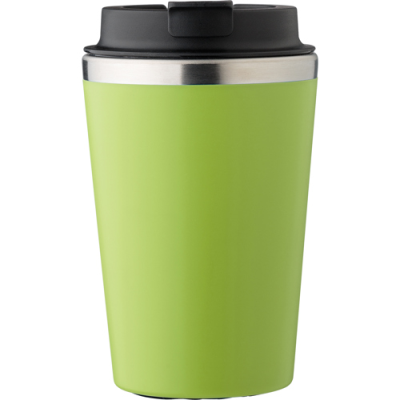 STAINLESS STEEL METAL TRAVEL MUG (350ML) in Lime