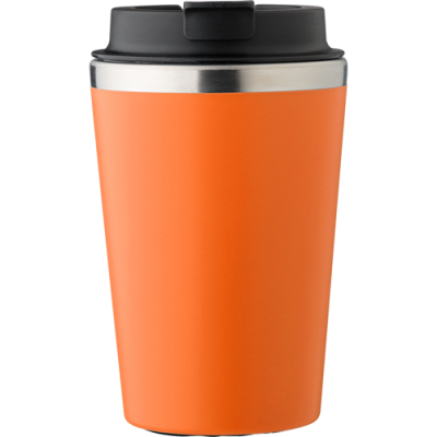 STAINLESS STEEL METAL TRAVEL MUG (350ML) in Orange