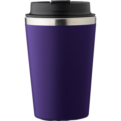 STAINLESS STEEL METAL TRAVEL MUG (350ML) in Purple