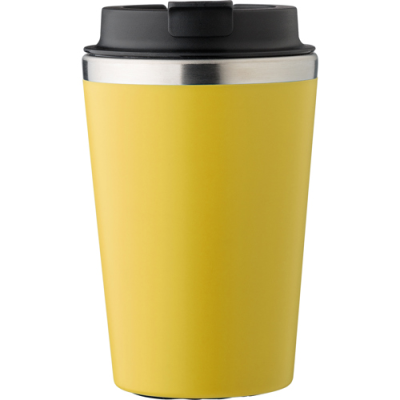 STAINLESS STEEL METAL TRAVEL MUG (350ML) in Yellow