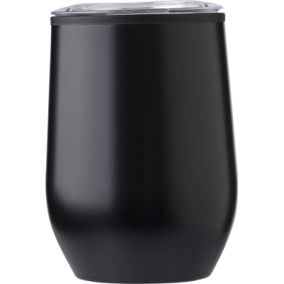 THE TRESCO - DOUBLE WALL STAINLESS STEEL METAL MUG (300 ML) in Black