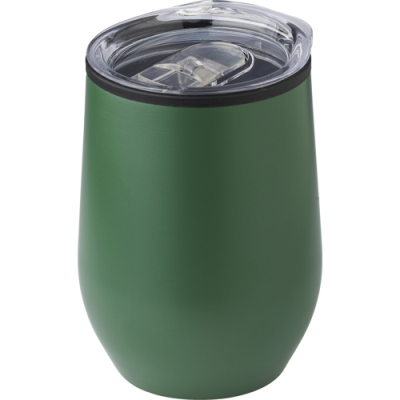 THE TRESCO - DOUBLE WALL STAINLESS STEEL METAL MUG (300 ML) in Forest Green