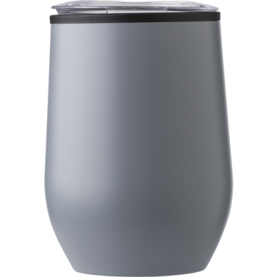 THE TRESCO - DOUBLE WALL STAINLESS STEEL METAL MUG (300 ML) in Grey